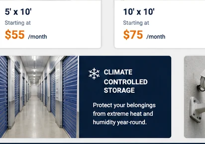 Clean climate-controlled storage hallway