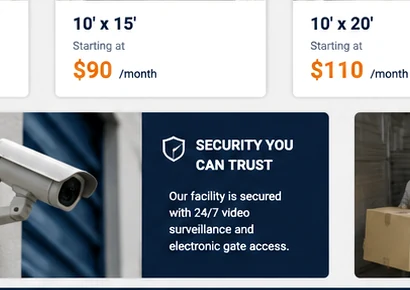 Security camera monitoring a storage property
